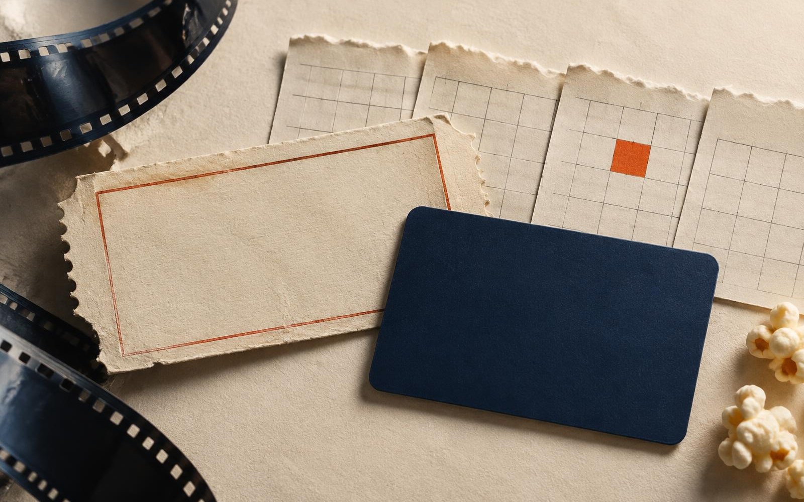 Conceptual editorial collage of a worn blank cinema ticket, an unbranded membership card and calendar-paper fragments highlighting recent activity.